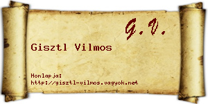 Gisztl Vilmos névjegykártya